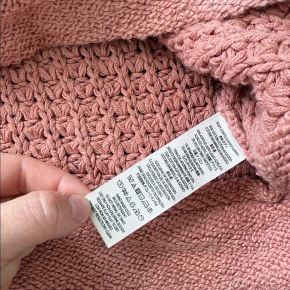 Free People Maybe Baby Pink Chunky Tie Back Bow Knit Oversized Sweater - Picture 7 of 10